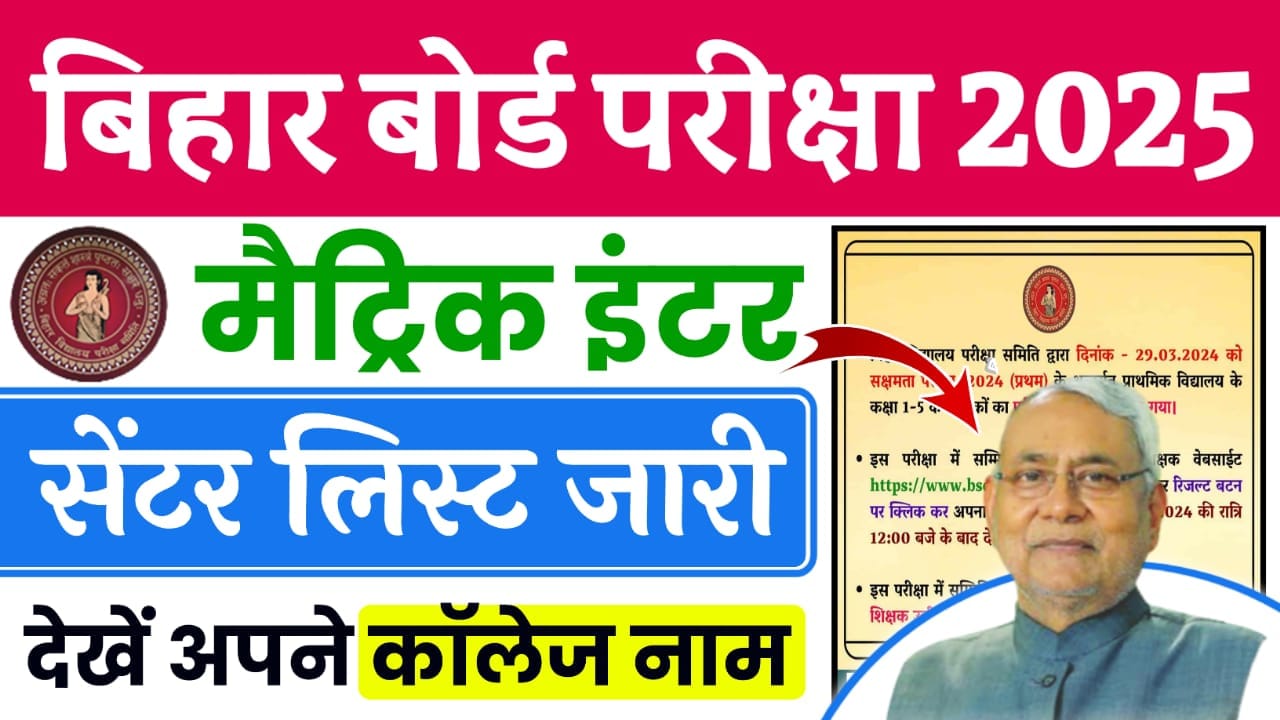 Bihar Board Matric-Inter Center List 2025