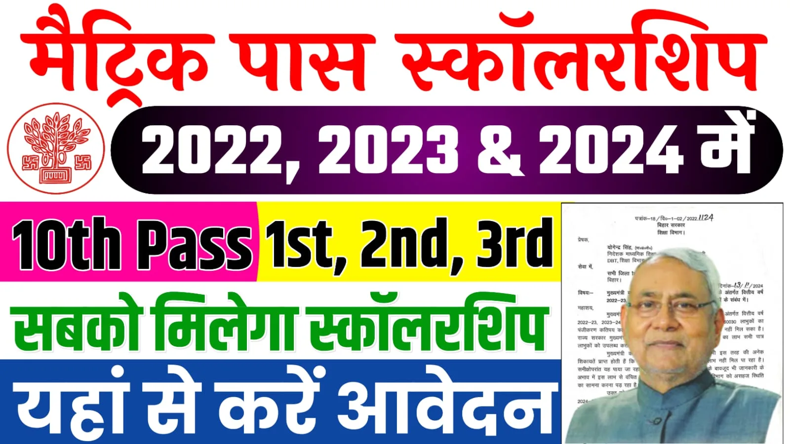 Bihar Board 10th Pass Scholarship : बिहार बोर्ड से 2022, 2023 & 2024 मे मैट्रिक पास विद्यार्थी को मिलेगा ₹10,000 यहां से करें आवेदन