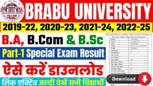 BRABU Part 1 Special Exam Result 2025 : पार्ट-1 Special परीक्षा का रीजल्ट जारी, यहाँ से करें डाउनलोड