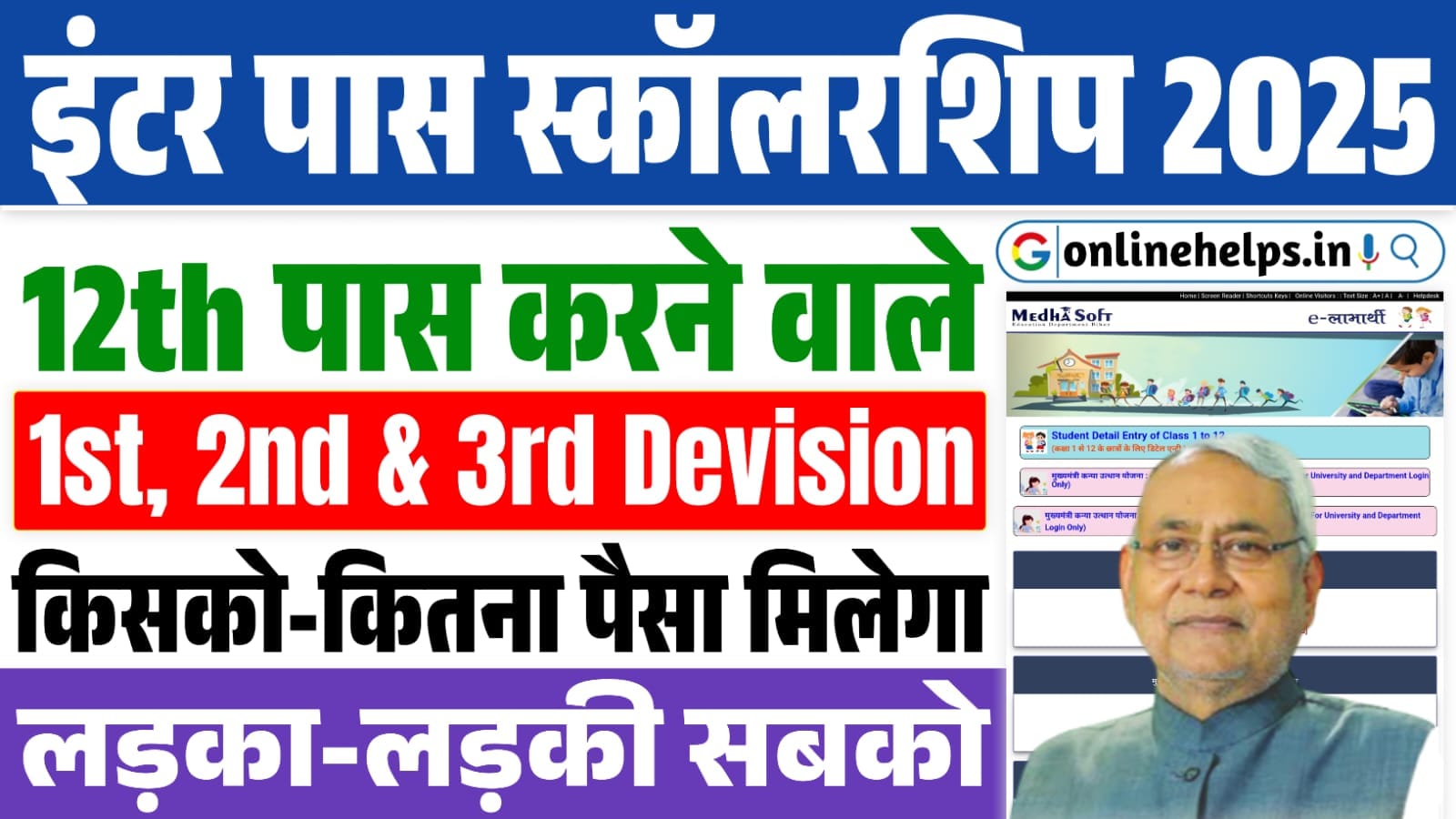 Bihar Board 12th Pass Scholarship List 2025